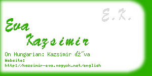 eva kazsimir business card